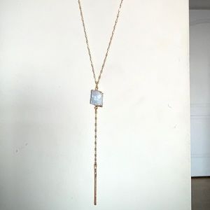 Rainbow Moonstone lariette necklace
